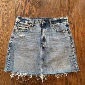 GAP Distressed Blue Mini Skirt